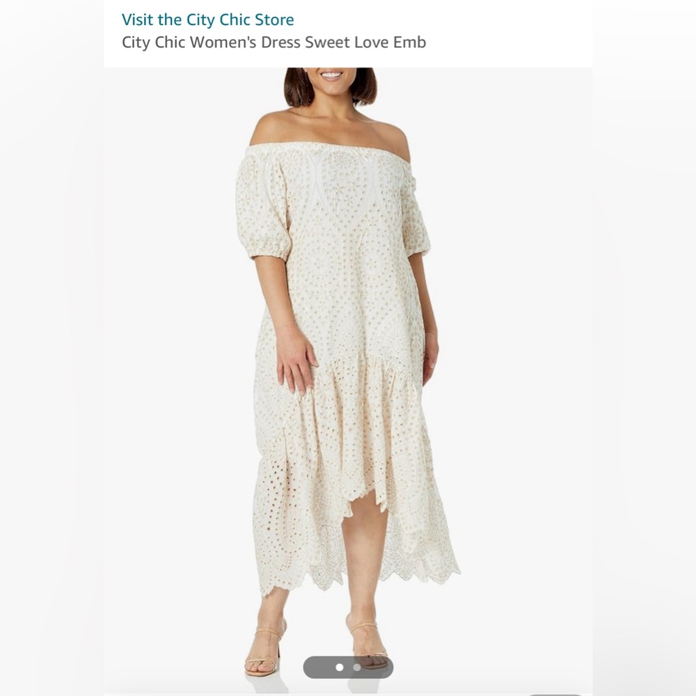 Off shoulder beautiful embroidery dress.